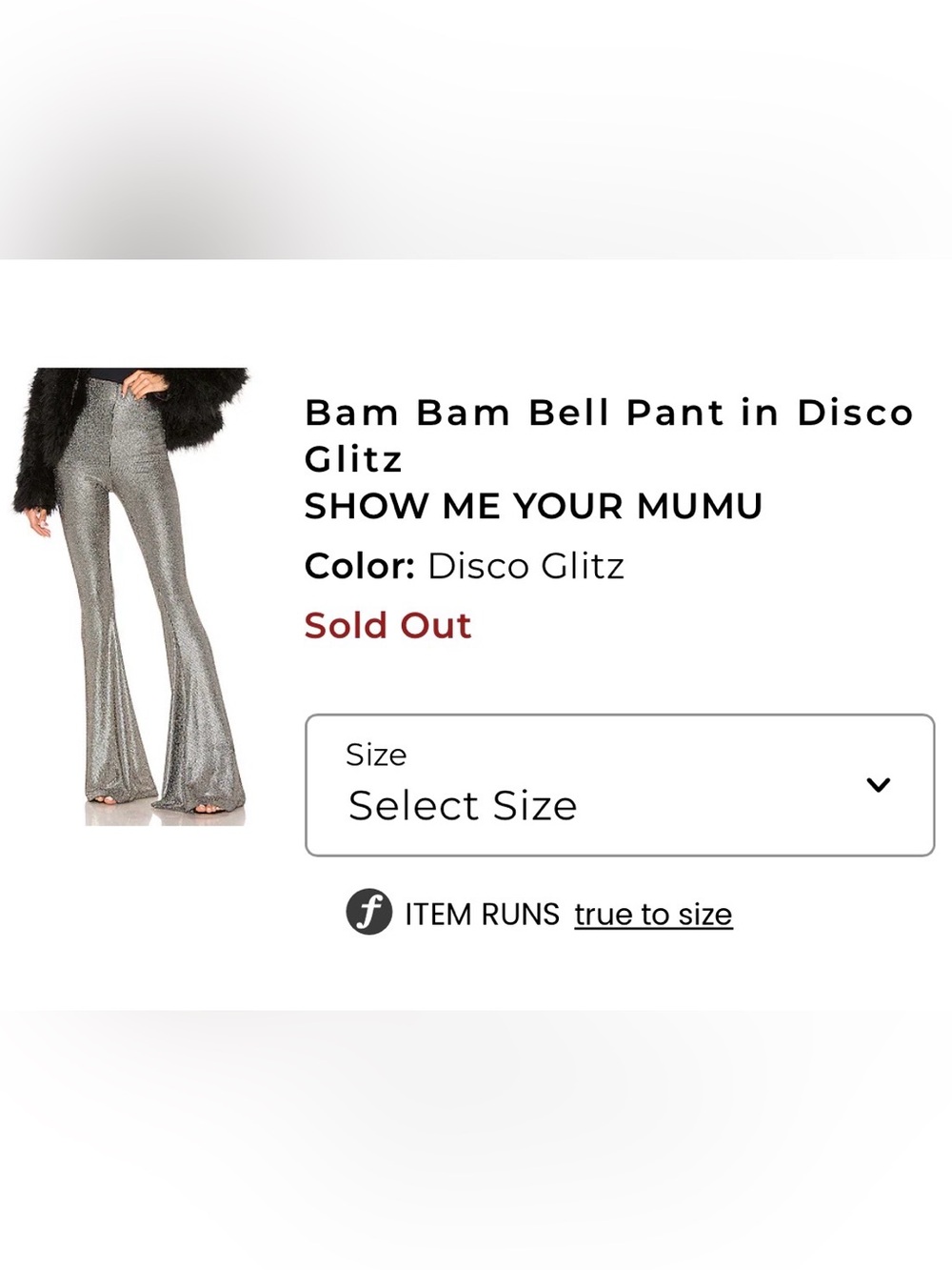 Show Me Your MuMu velvet  gold thread stripes nwt 148.00 bell bottom Flare Pants - Picture 10 of 11
